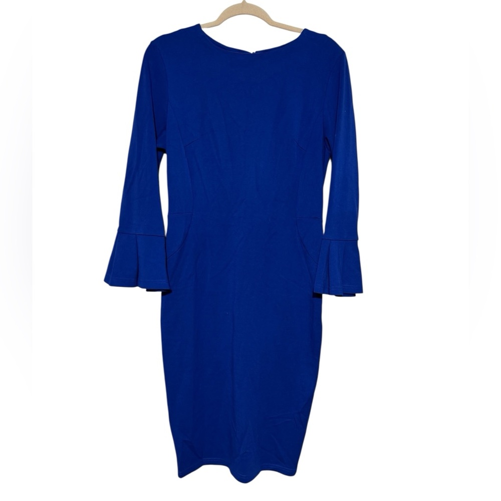 Marycrafts Royal Blue Fluted Pencil Dress Size 12 Pencil Sheath Wedding Formal‎